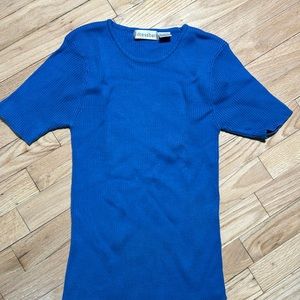 vintage dress barn size small ribbed royal blue top